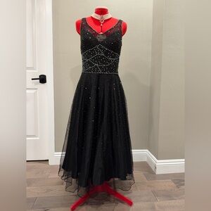 Sue Wong Black Beaded Formal Cocktail Dress